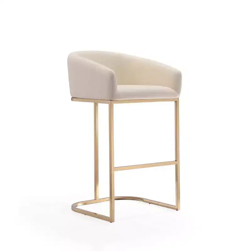 Upholstered Stainless Steel Barstool