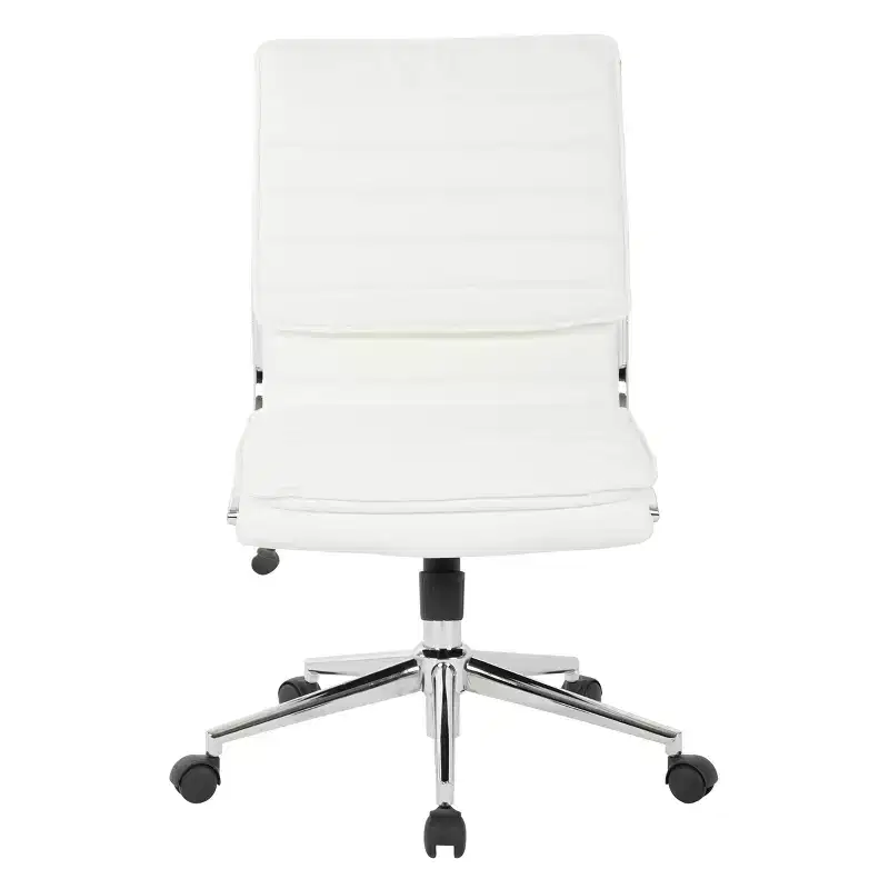 Armless Mid Back Manager's Faux Leather Chair with Chrome Base - OSP Designs