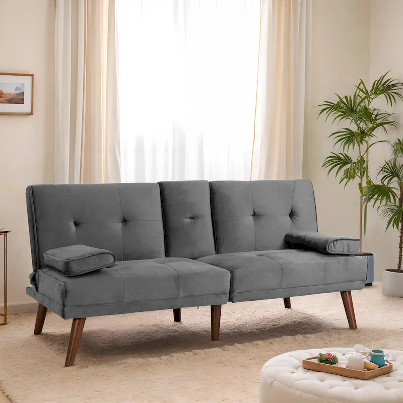 Futzca 60 Small Loveseat, 3 in 1 Cute Convertible Sofa Bed