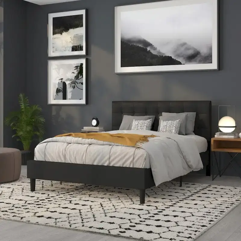 Button Tufted Upholstered Headboard