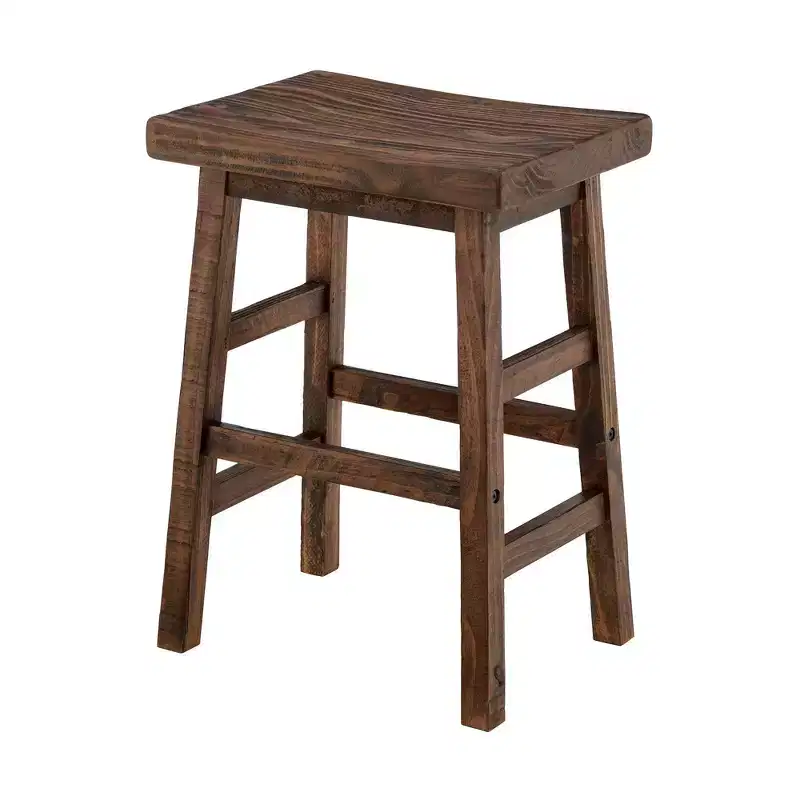26" Counter Height Barstool Hardwood Natural - Alaterre Furniture: Pine Wood, Square Seat