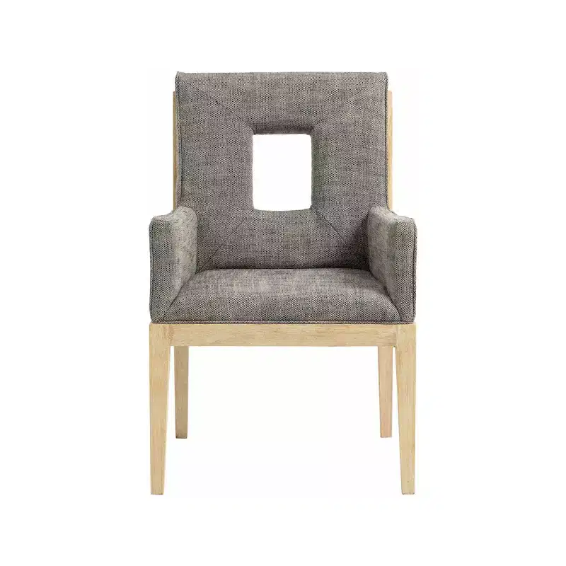 Meridian Furniture,Gwendolyn Linen Textured Fabric Dining Arm Chair