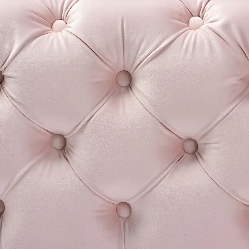 Glam Velvet Ottoman with Gold Legs