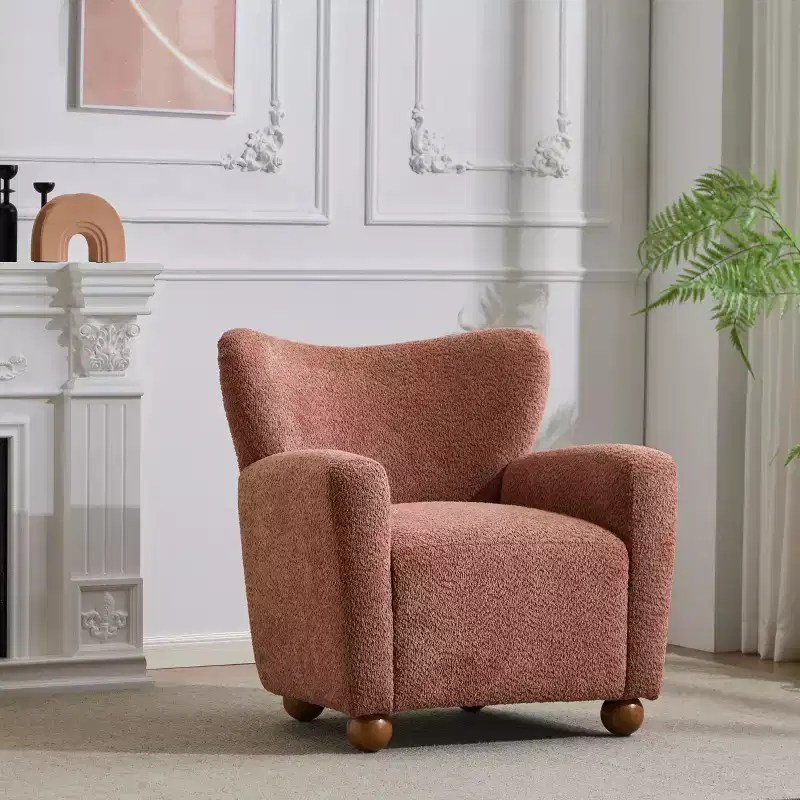 Contemporary Wingback Upholstered Accent Chair