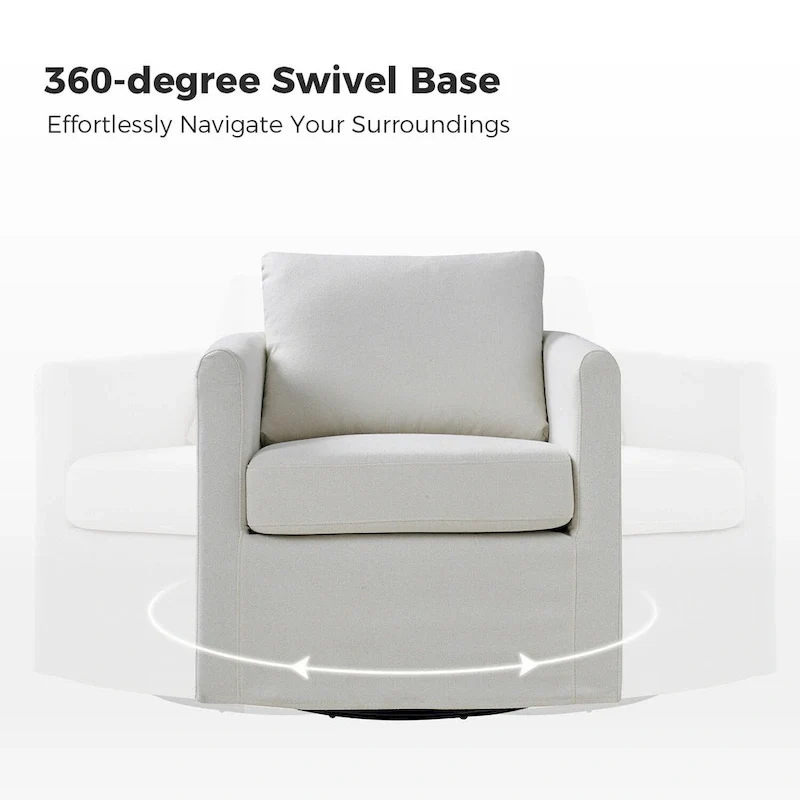 Erkenbald Modern 360-Degree Swivel Chair with Removable Slipcover by HULALA HOME