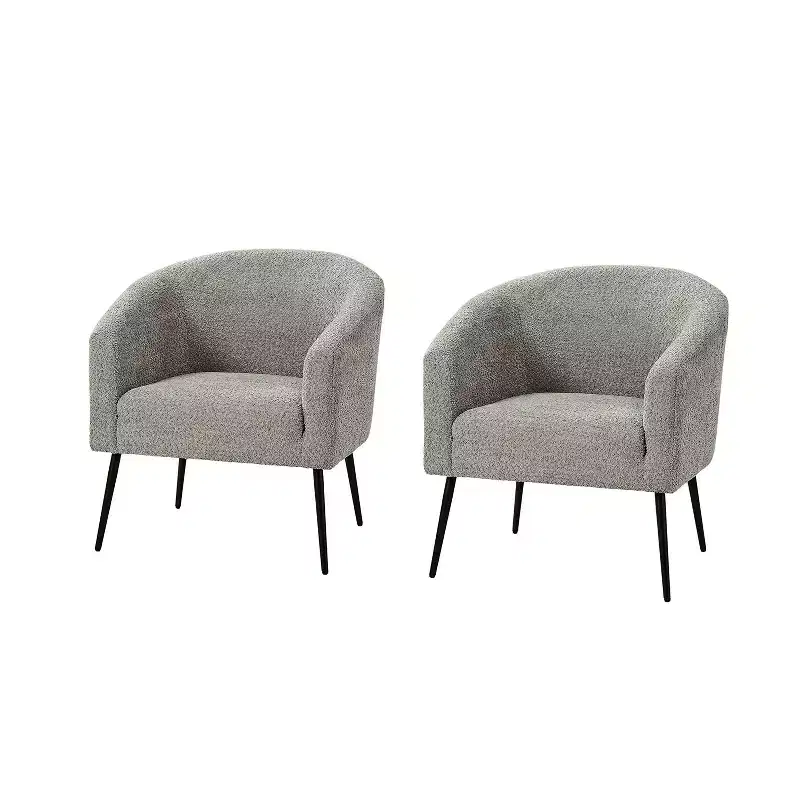Guy Modern Boucle Armchair Set of 2 with metal leg ART OF LIVING DESIGNS