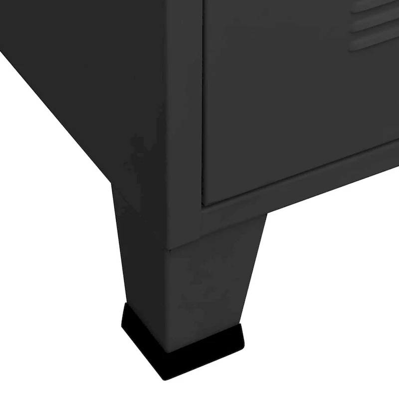 Industrial Metal TV Stand with 2 Doors and Storage Shelf - 41.3W
