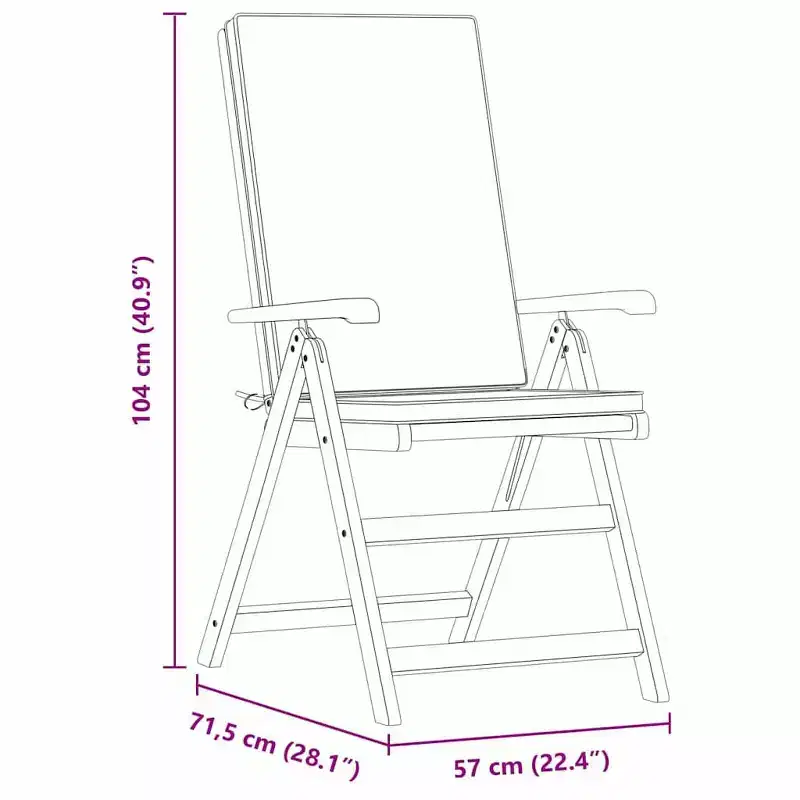 vidaXL Garden Chair 4 pcs and 57 x 71.5 x 104 cm