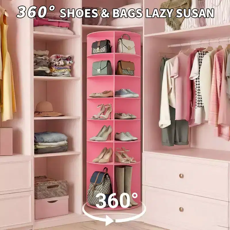7-Tier 360 Rotating WPC Shoe Rack 72.4 Height