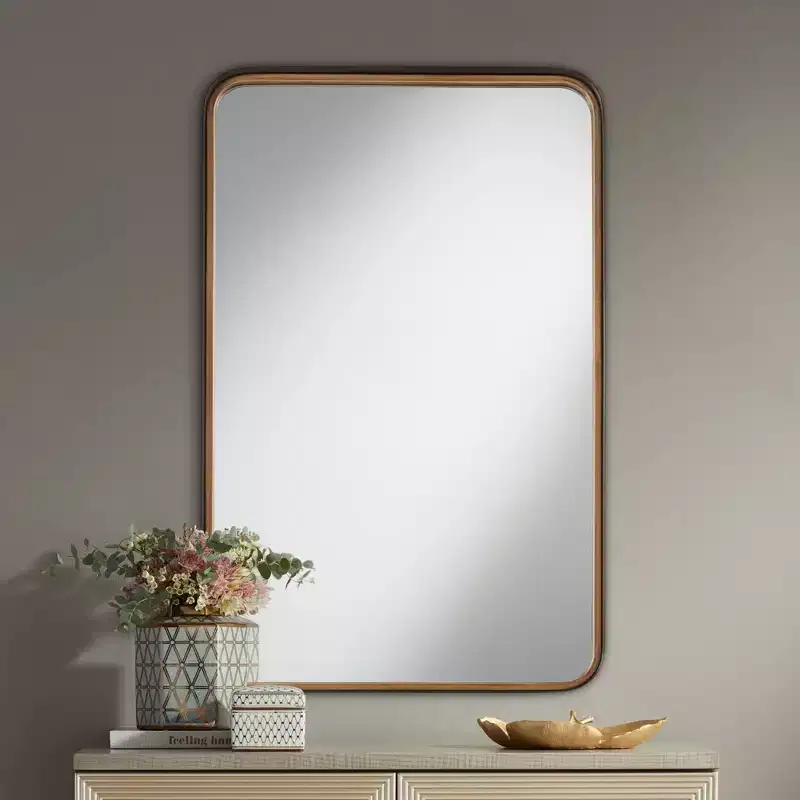 Gold and Black 24 x 38 Rectangular Wall Mirrors Set of 2