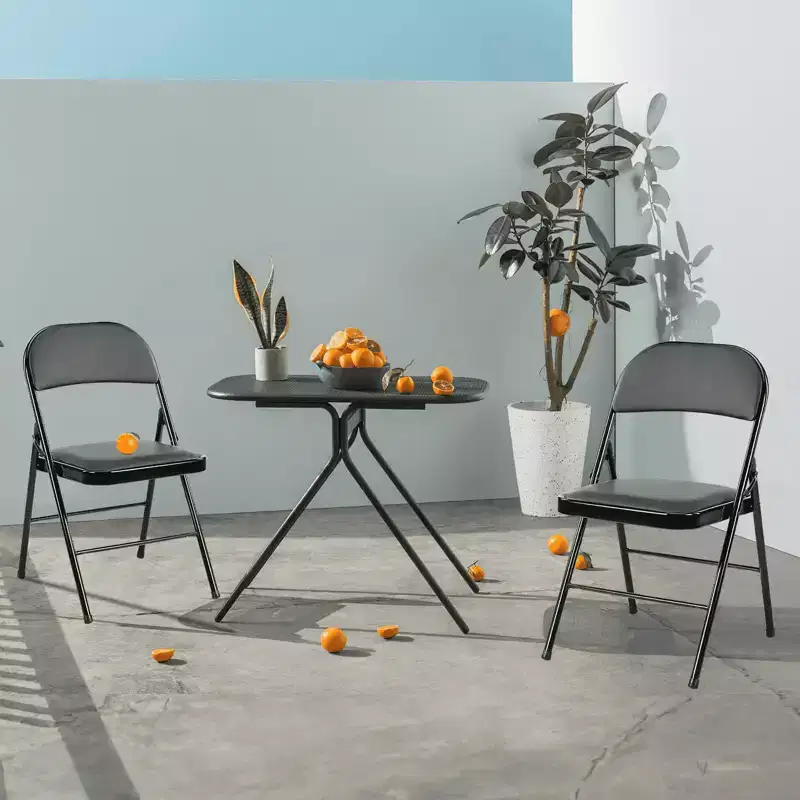 MAYEERTY Leather Folding Chair 2 Pcs for Home Office Party - Portable & Comfortable