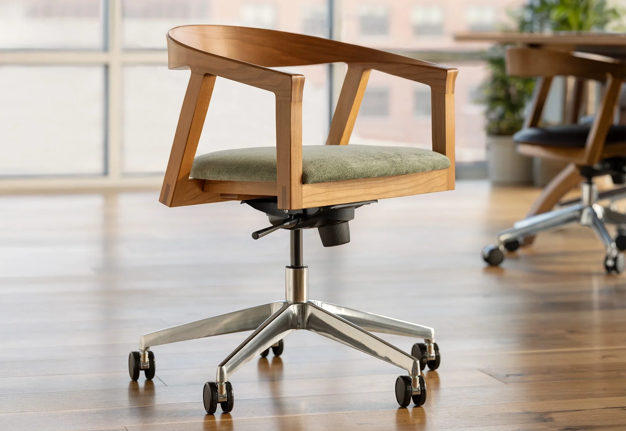 The NYPL Branch Swivel Chair - The originally designed in collaboration with the has been updated to combine the same