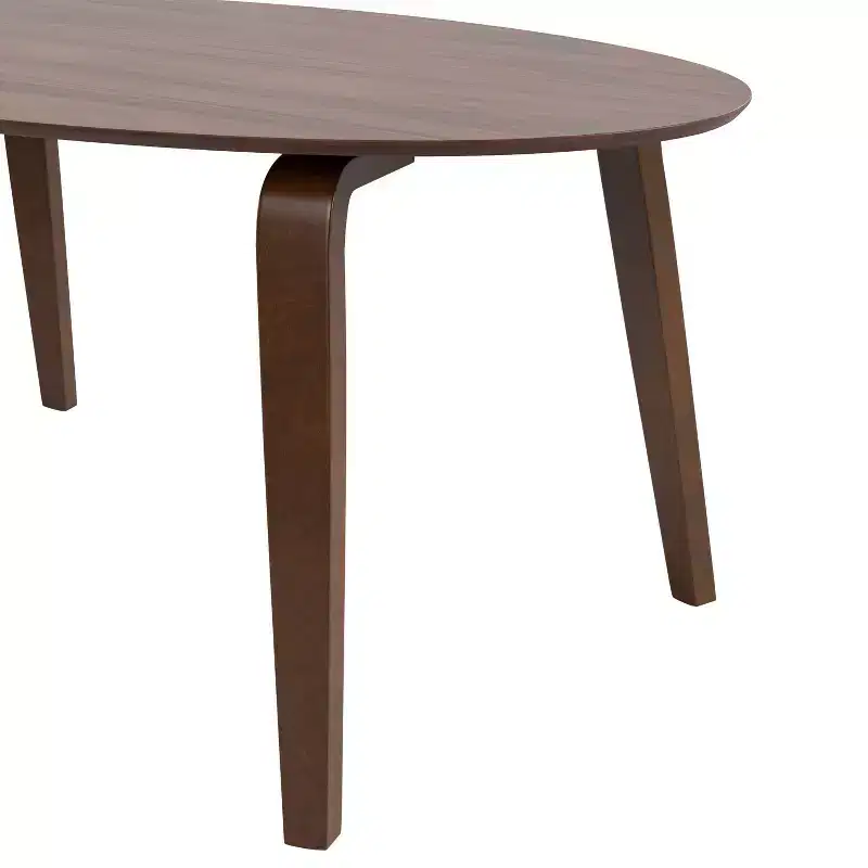 HOMES: Inside + Out 71" Sandy Cove Mid-Century Modern Oval Dining Table Walnut