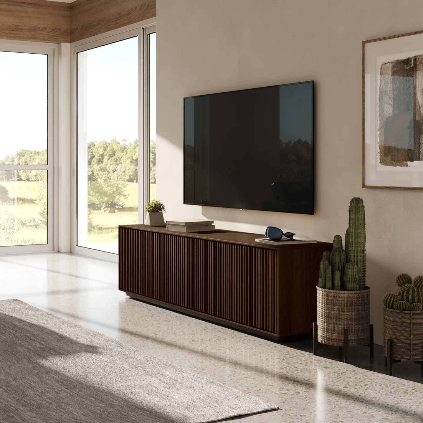 Toasted Oak Entertainment Cabinet for Living Room