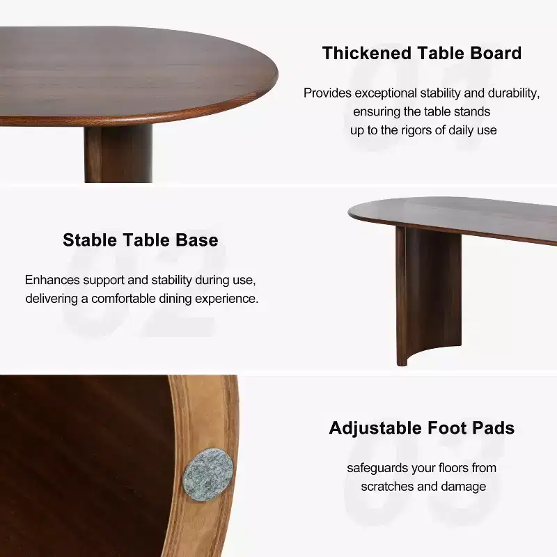 Dovelina Oval Dining Table Curved Leg Kitchen Table
