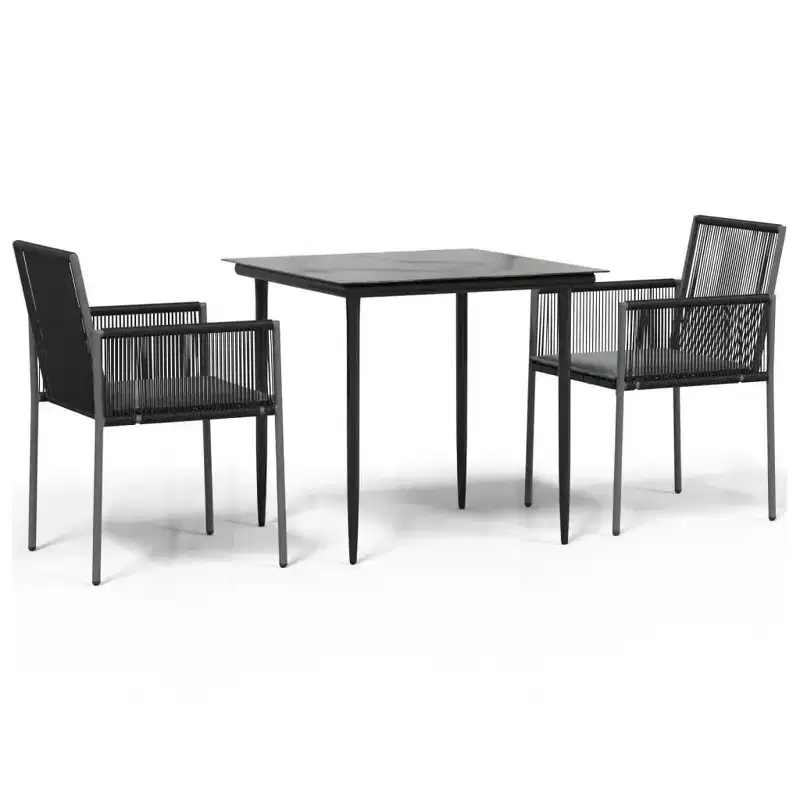 vidaXL Poly Rattan Garden Dining Set with Cushions - Modern and
