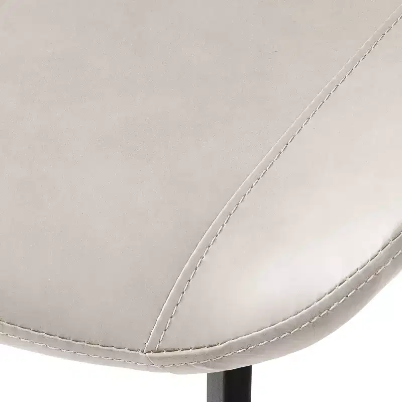 2pk Modern Faux Leather Dining Chairs with Cushioned Seats & Metal Legs