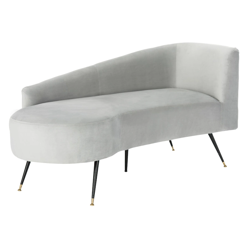 SAFAVIEH Helgrit Black/Gold Velvet Retro Glam Settee - 57.5 W x 27 D x 28 H - 58Wx27Dx28H