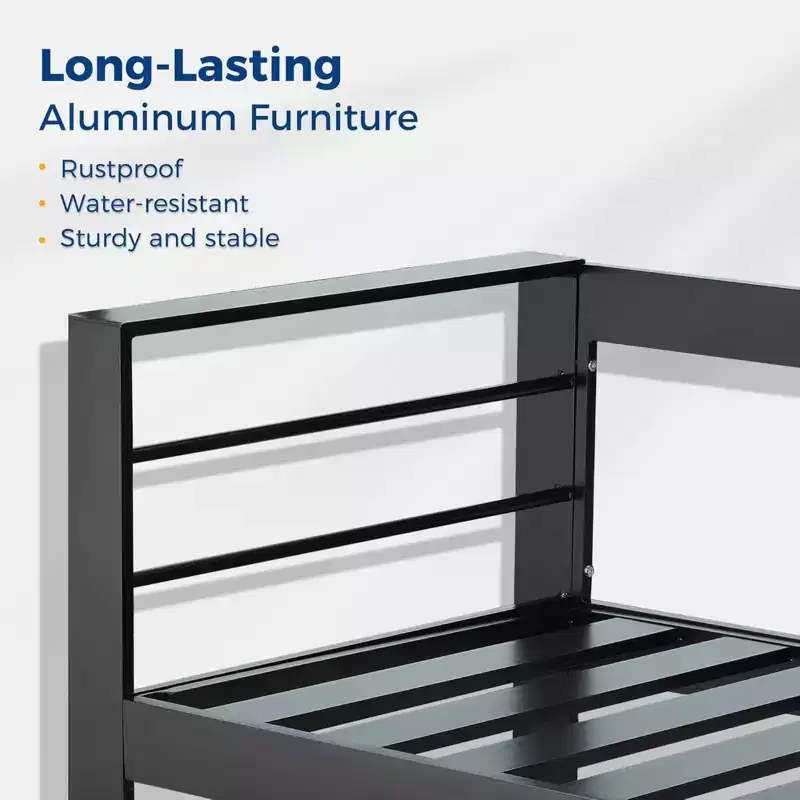 2-Pack 28 All-Weather Aluminum Patio Armchairs with Thick Cushions