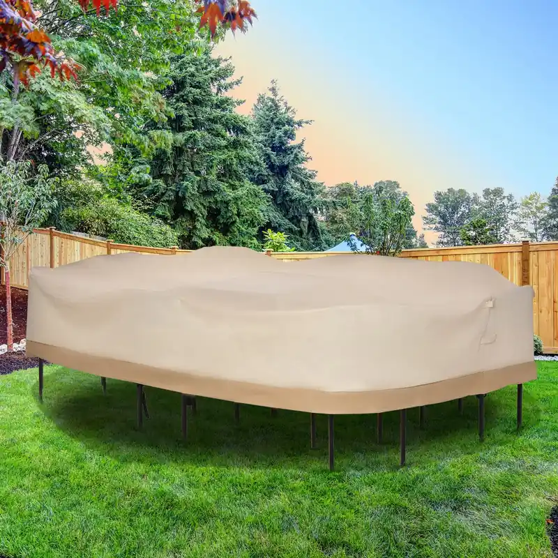 Oval Patio Table And Chair Cover, Beige/coffee Sofa