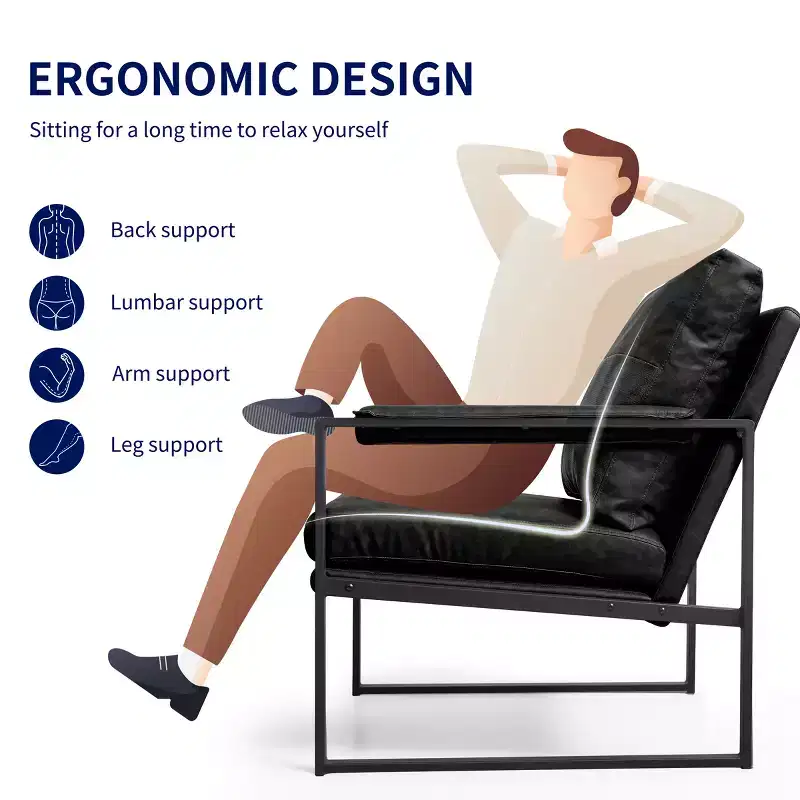 Subrtex Upholstered Modern Accent Chair with Metal Frame