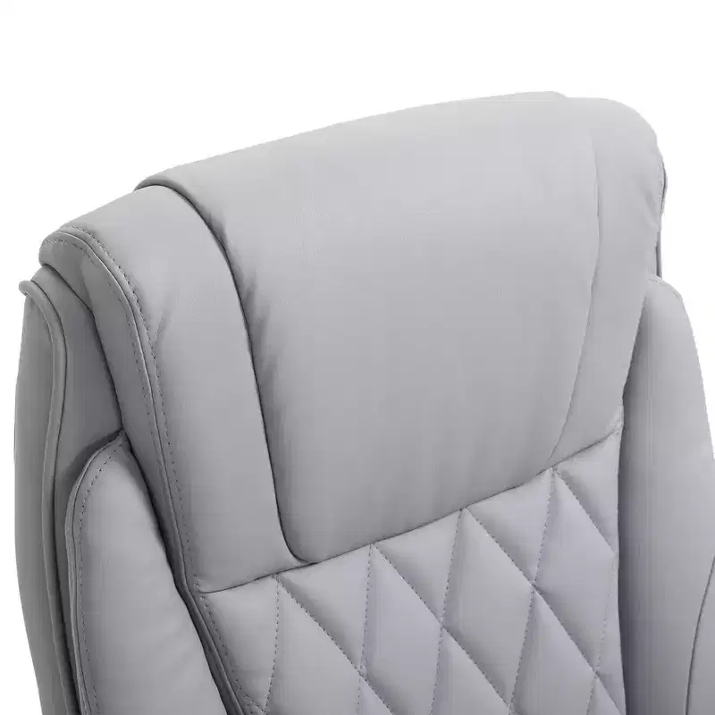 Vinsetto High Back 360 Swivel Ergonomic Home Office Chair with Flip Up Arms, Faux Leather Computer Desk Rocking Chair, Grey