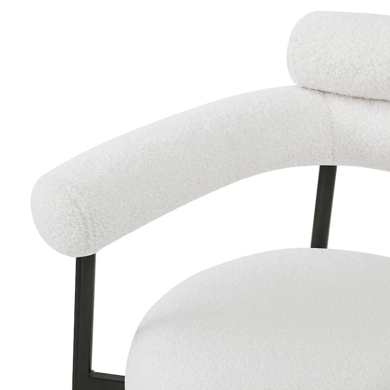 Naci Modern Fabric Arm Dining Chairs with Metal legs by Christopher Knight Home
