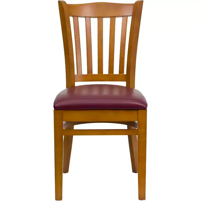Vertical Slat Back Wooden Restaurant Chair