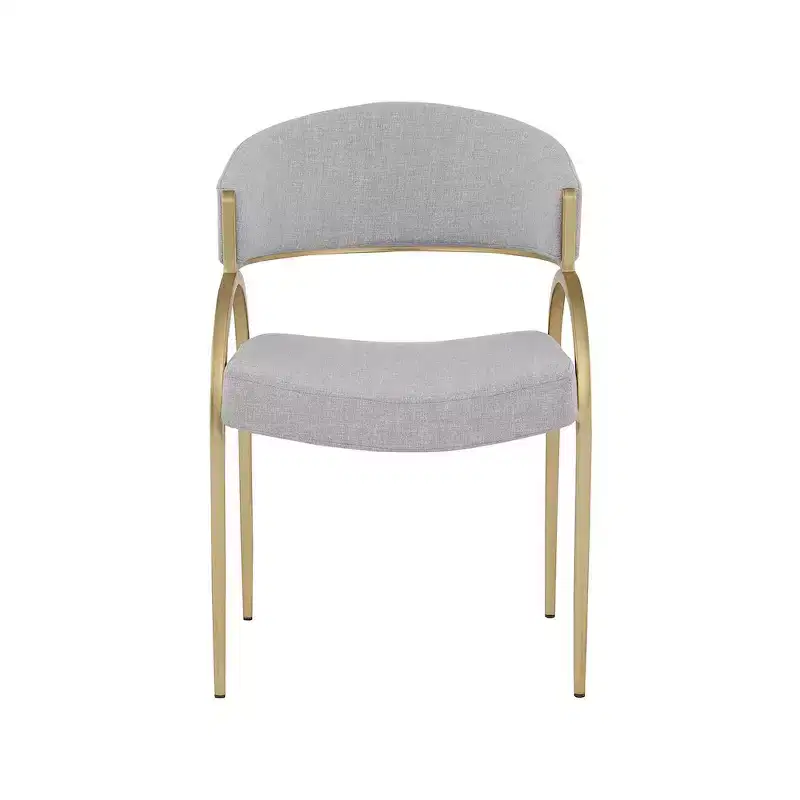 Meridian Furniture,Privet Linen Textured Fabric Dining Chair, Set of 2