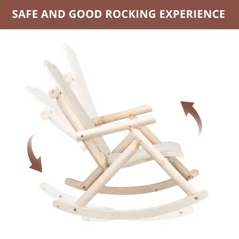 Karl Home | Natural Wood Patio Rocking Chair