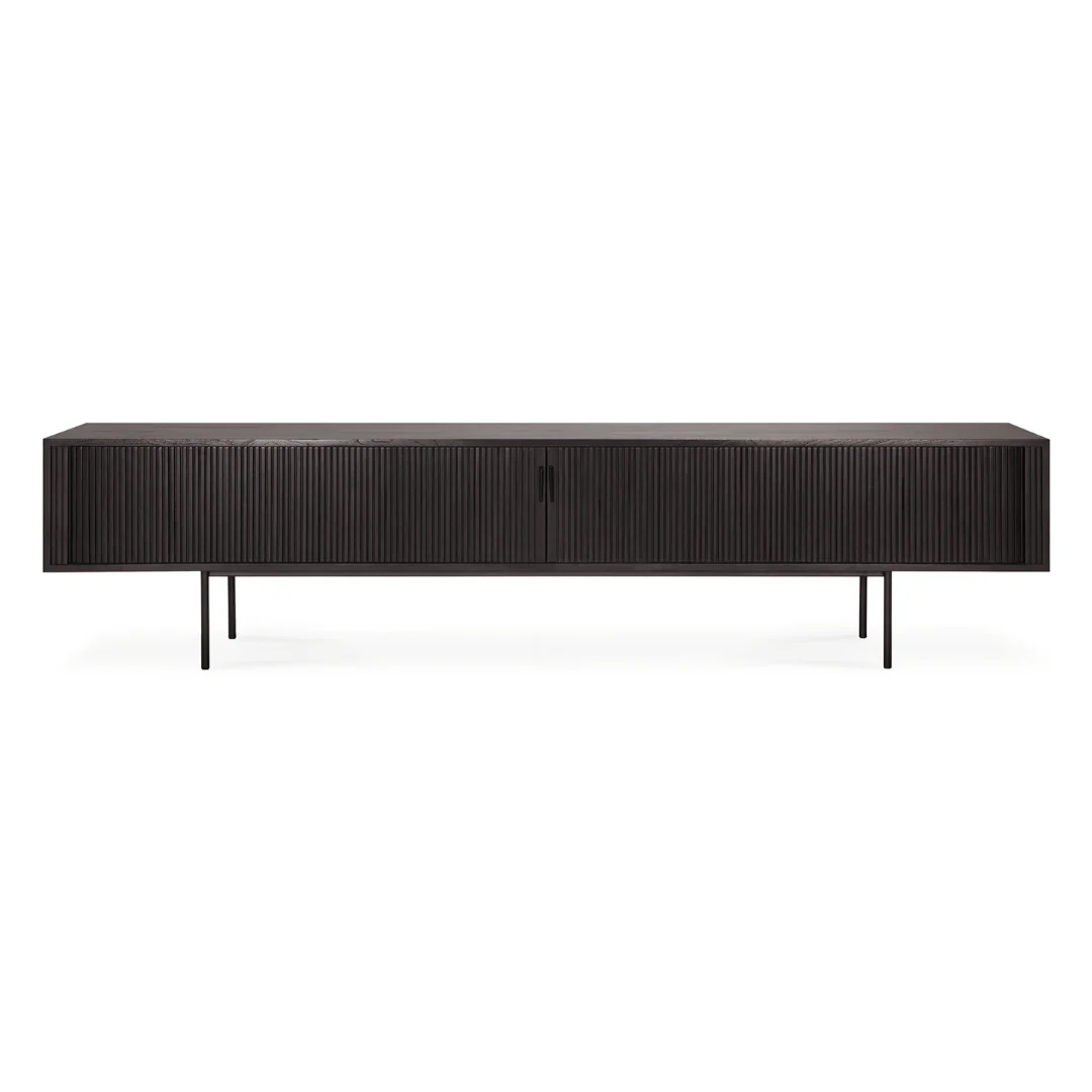 Dark brown Entertainment Cabinet with Storage for Living Room