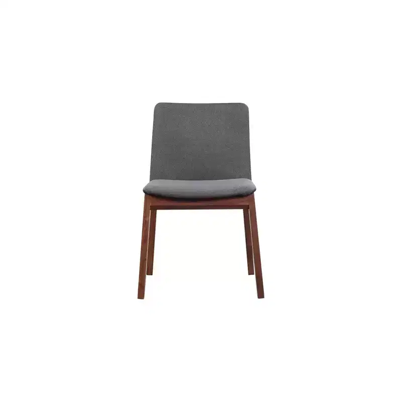 Set of 2 Aldo Dining Chairs Gray - Alder Bay: Solid Walnut, Polyester Upholstery, No Assembly Required