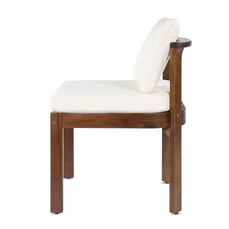 Christopher Knight Home Grayson Patio Modern Acacia Wood Armless Dining Chairs with Cushions