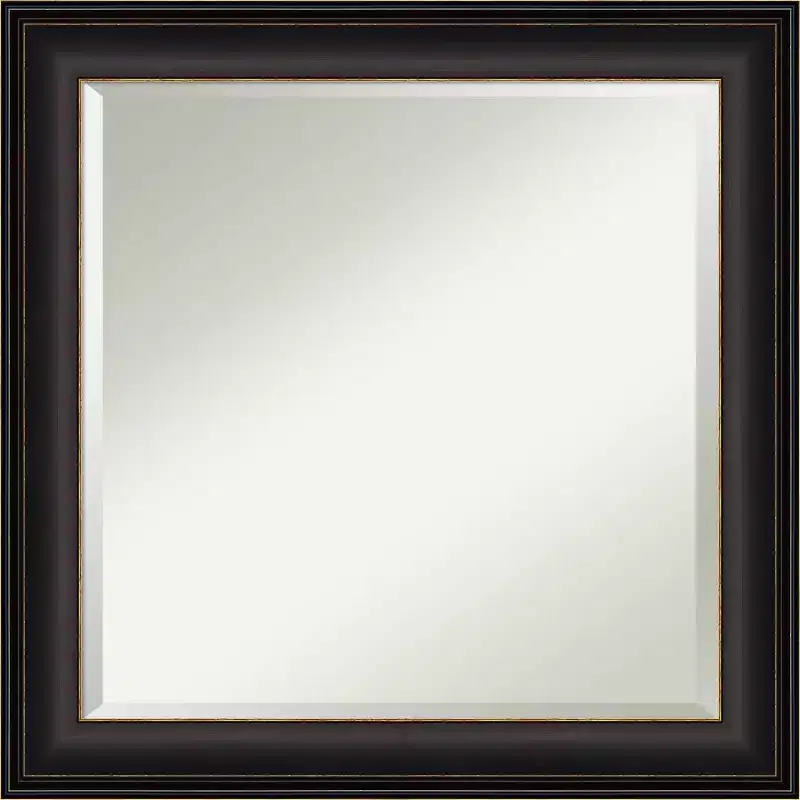 24" x 24" Trio Framed Wall Mirror Oil Rubbed Bronze - Amanti Art: Modern Square Beveled, No Assembly Required