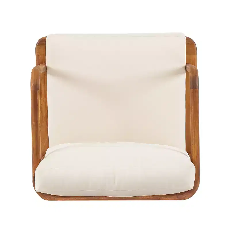 Christopher Knight Home Wyren Farmhouse Patio Acacia Wood Club Chair with Cushion