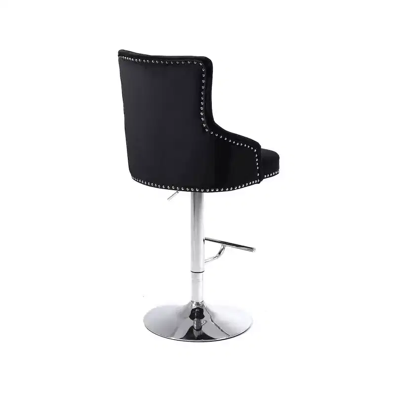 Meridian Furniture,Claude Black Velvet Adjustable Stool