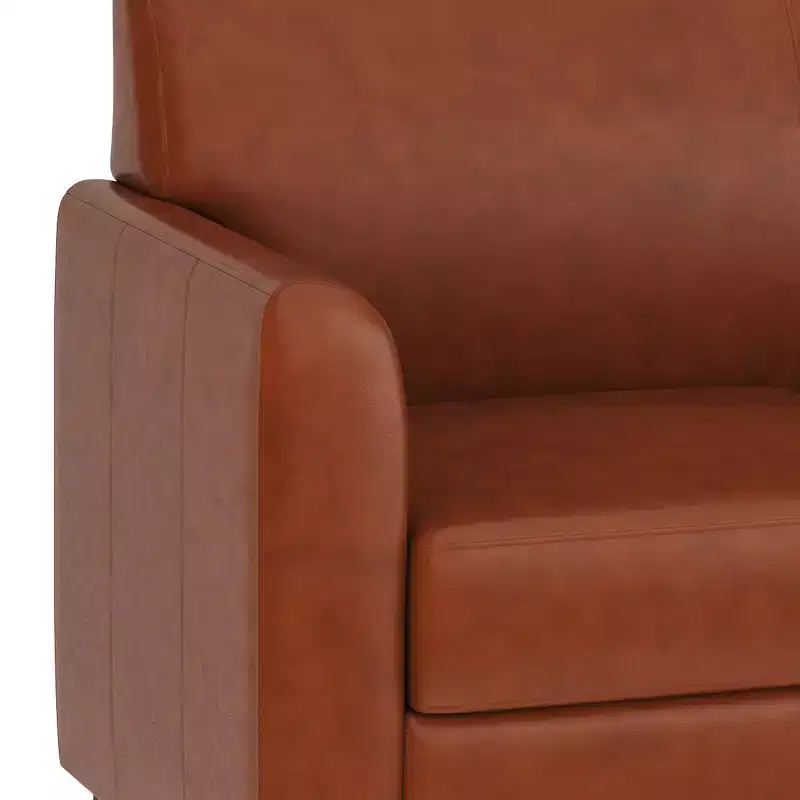 Emma and Oliver Leather Chair with Clean Line Stitched Frame