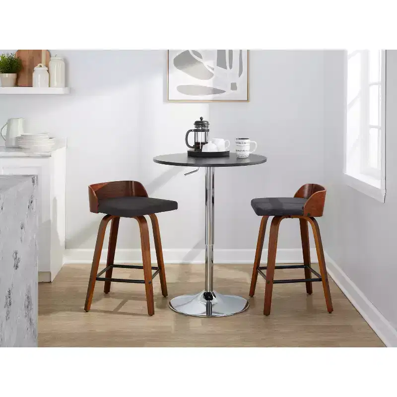 LumiSource Set of 2 26 Maya Swivel Counter Height Barstools