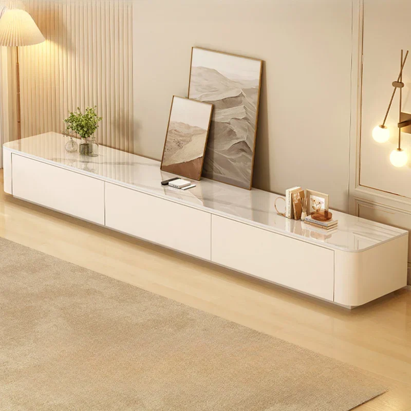 Modern Wooden TV Stand with Drawers and Cable Management