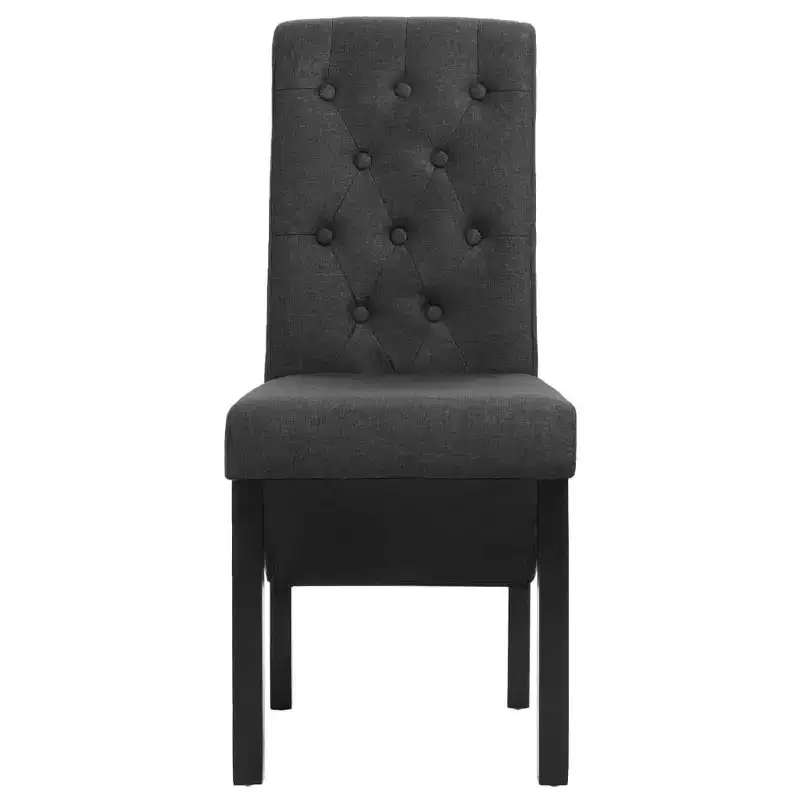 Modern style dining chair, solid wood leg soft cushion fabric kitchen chair(Set of 2)