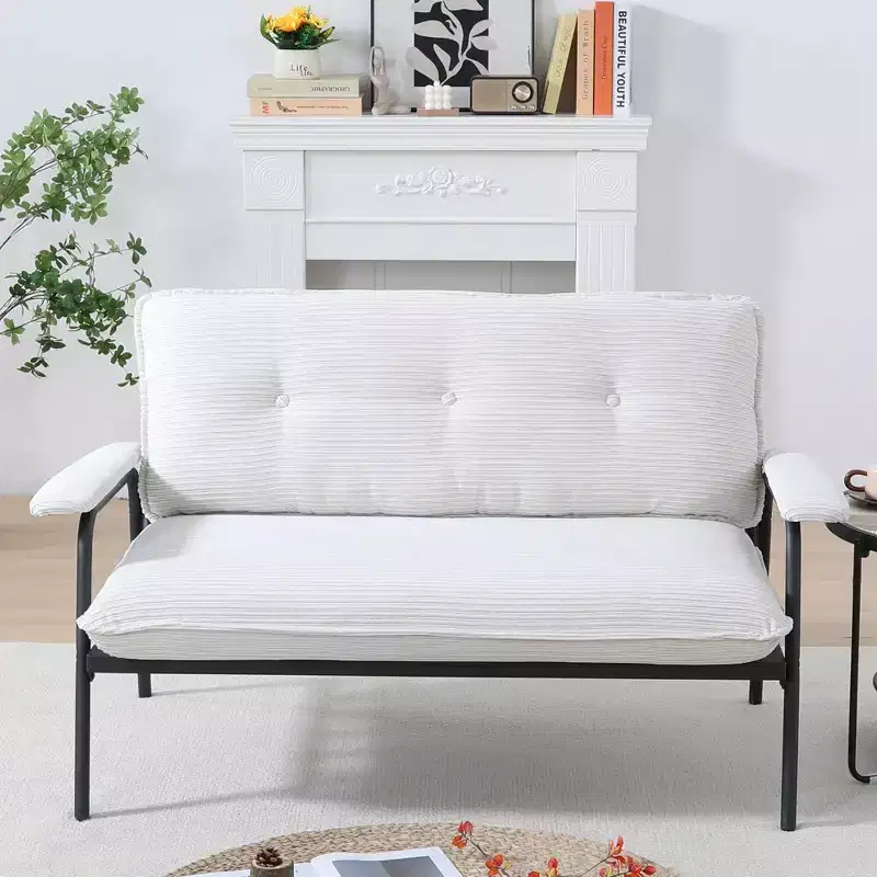 53 Inch Beige Sofa for Small Apartment Living Room Bedroom