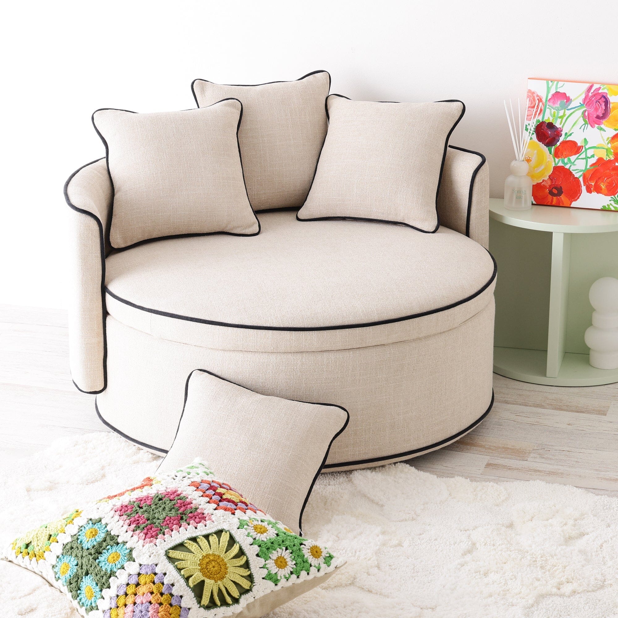 Sofa Round Light Brown