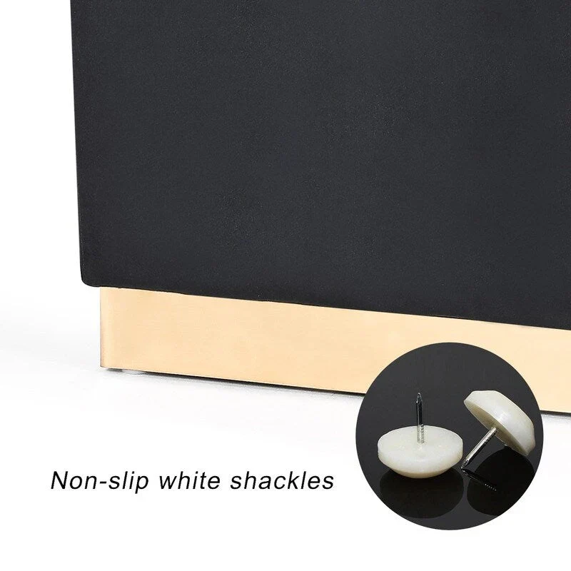 Ottoman Footrest Vanity Stool with Gold Trim