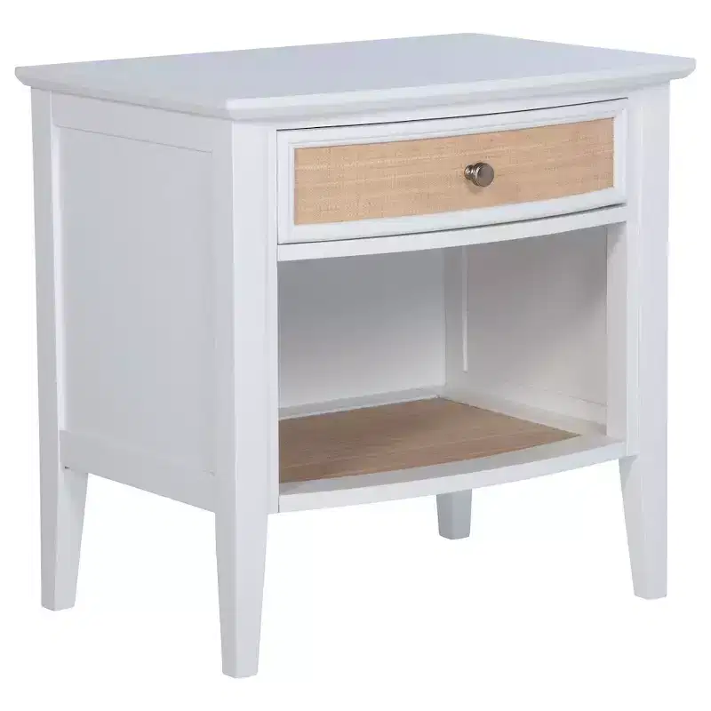 1-drawer Nightstand Bedside Table White