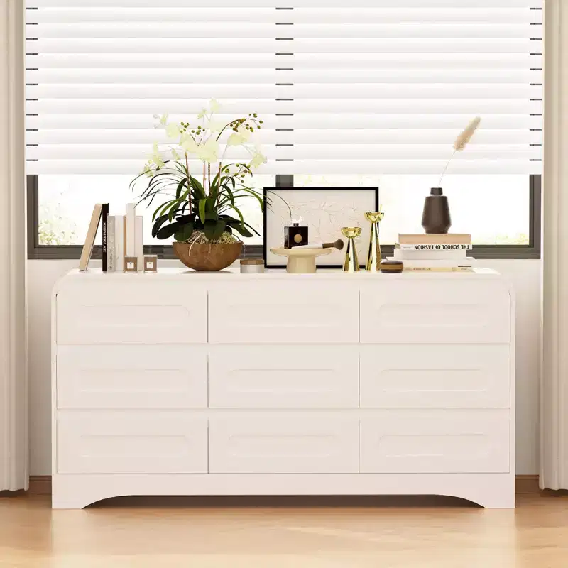 9-Drawer Wide Dresser for Bedroom with Pre-Installed Slides – 63