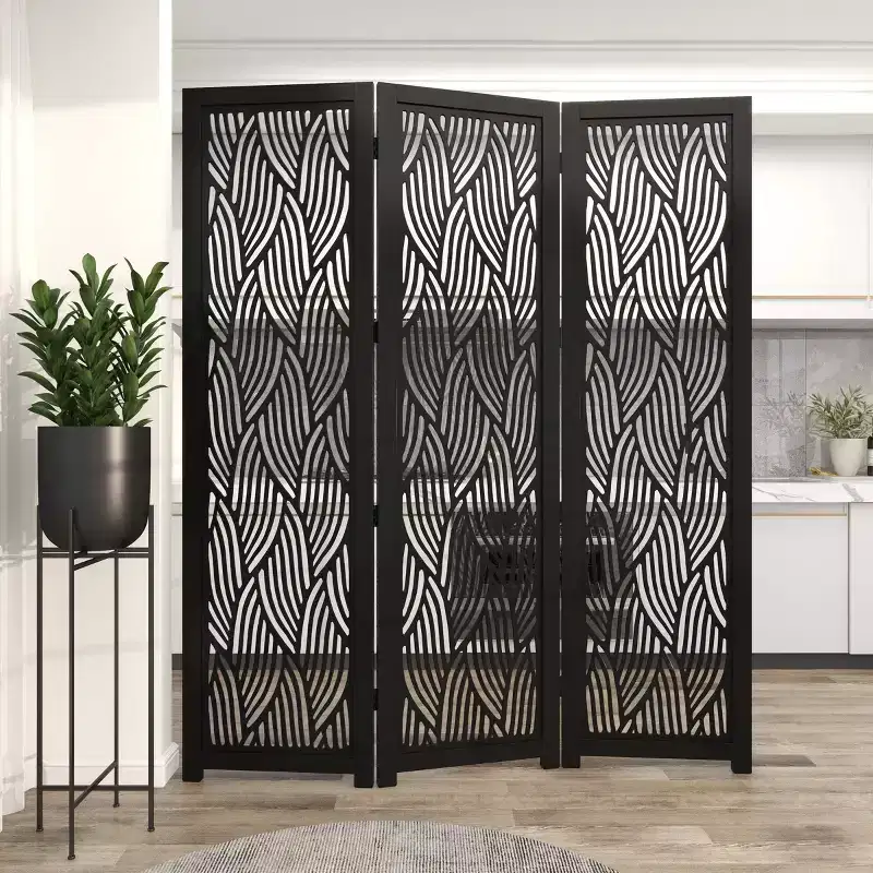 Olivia & May Wooden 3 Panel Room Divider Screen