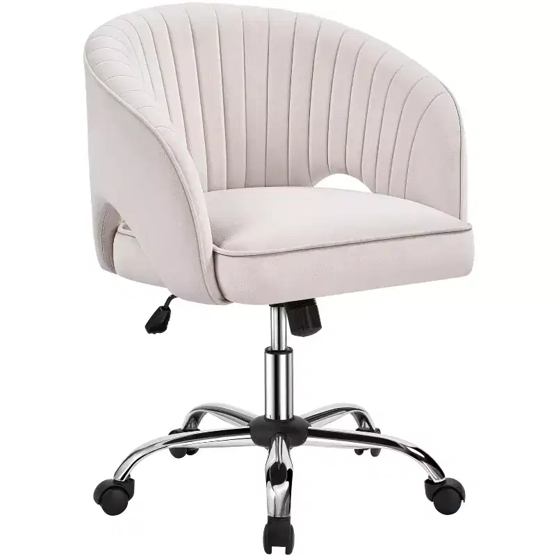 Yaheetech Rolling Office Chair Armchair with Tufted Barrel