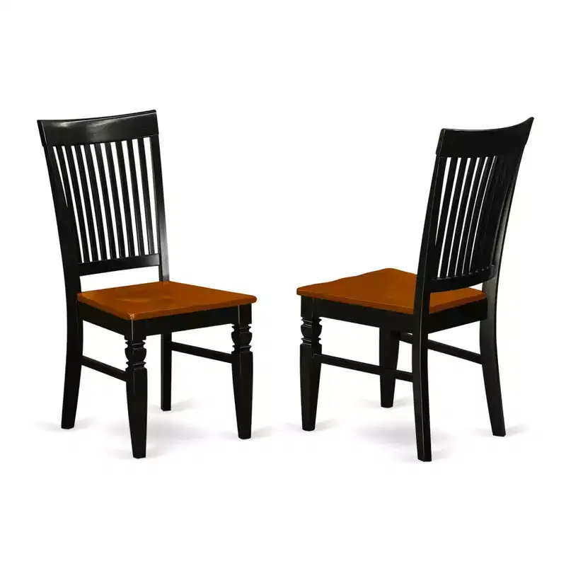 HomeStock Renaissance Rhapsody Dining Wood Seat Chair with Slatted Back