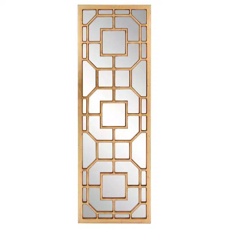 Howard Elliott 46x15.75 Framed Aldrich Mirror Antique Gold: Modern Style, MDF Wall Mount, No Assembly Required