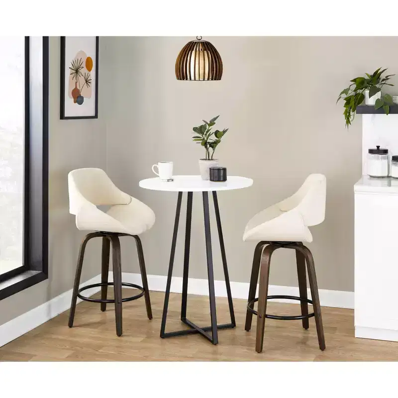 LumiSource Cosmo MDF Counter Table Black Metal/White